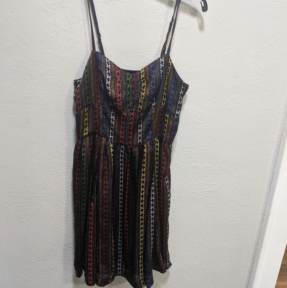Jack Dress Patterned Black Silky Sz M